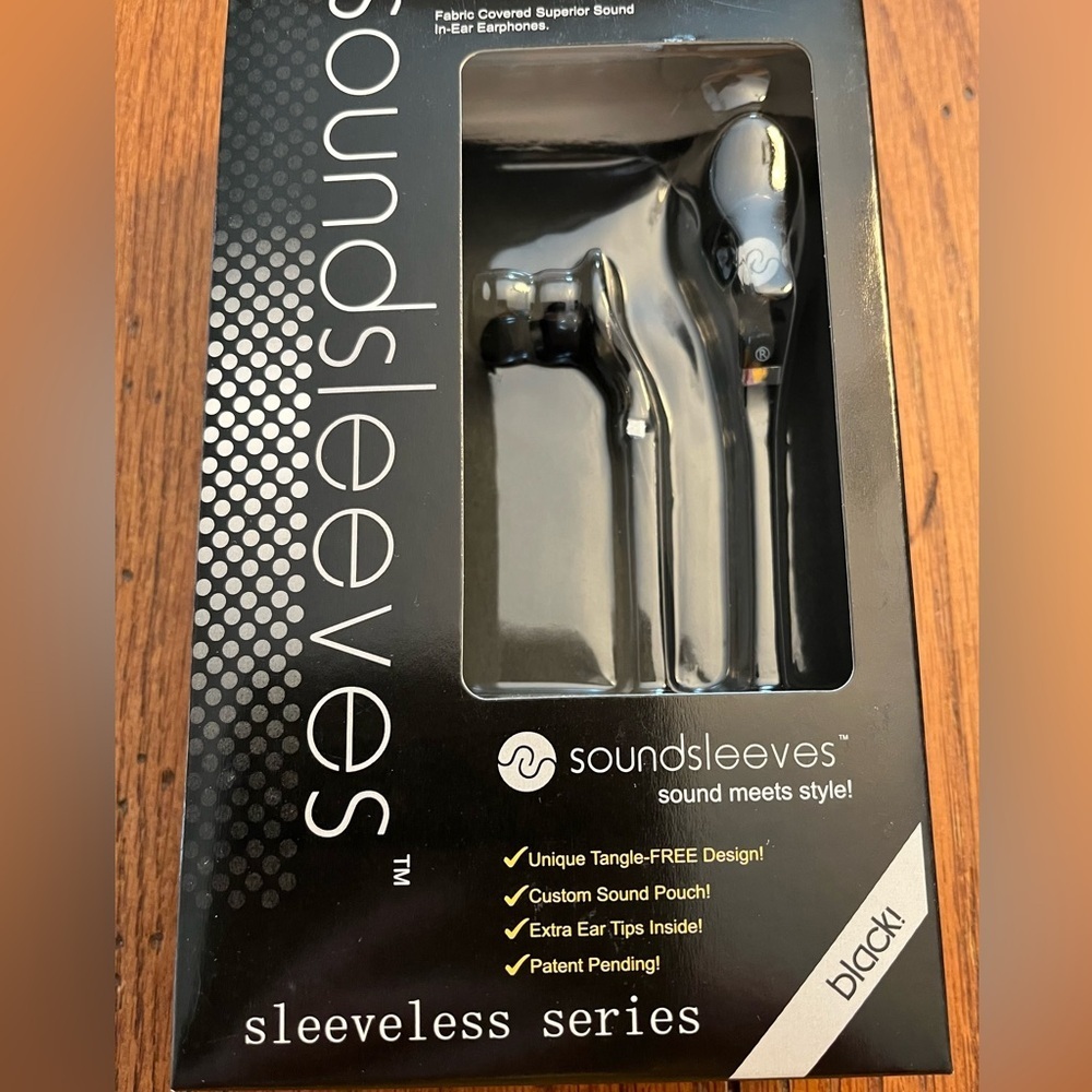 Sound sleeves, fabric covered in-ear earphones, black